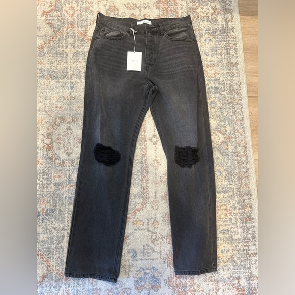KanCan Distressed Ultra High Rise 90's Boyfriend Jeans Black Size 11/29 NWT - Picture 2 of 10